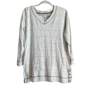 The Oprah Magazine Collection Talbots Woman Sweater VNeck Long Sleeve Gray Sz 1X